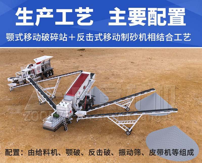 移動破碎機生產配置三維圖