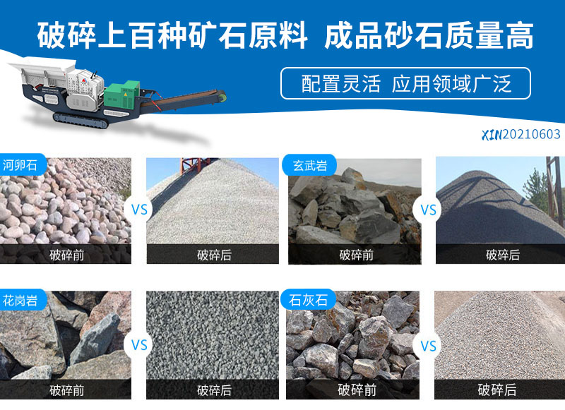 履帶式移動反擊破碎機可破碎上百種石頭