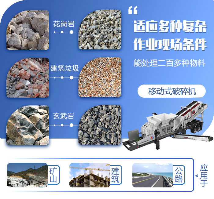 移動破碎機可破碎物料